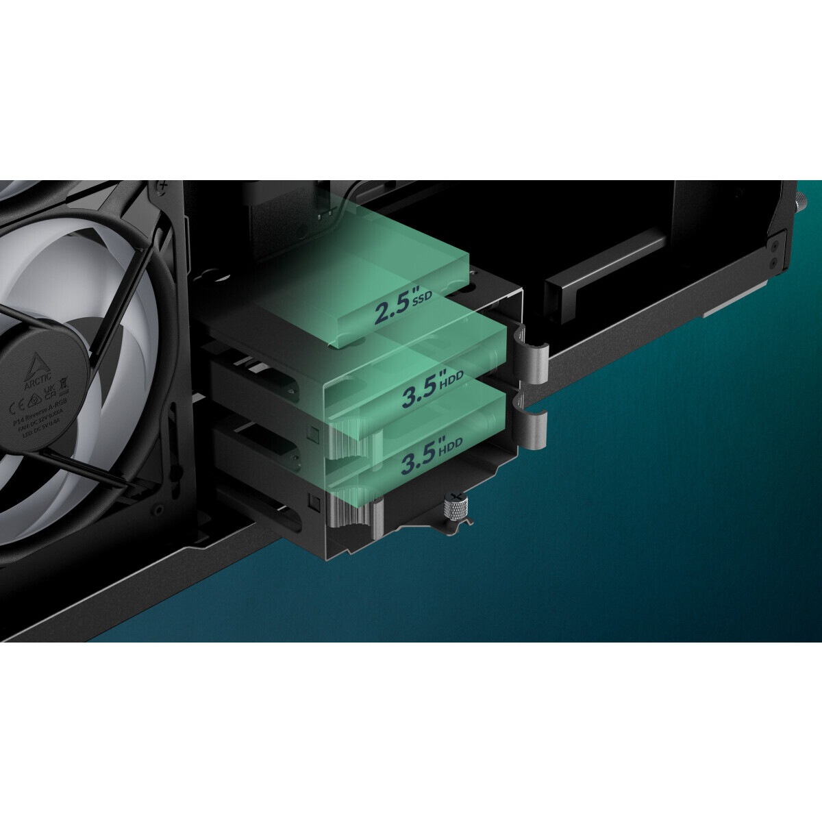 Корпус Arctic Xtender VG Clear Black - ACPCC00024A - фото 7