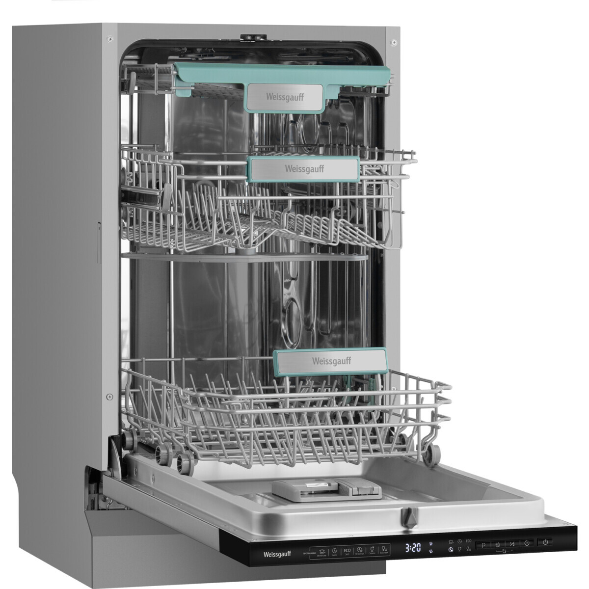 Встраиваемая посудомоечная машина Weissgauff BDW 4535 D Inverter Autoopen Timer Floor - 440428 - фото 6