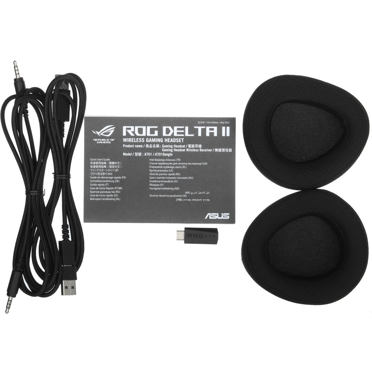 Гарнитура ASUS ROG Delta II Black - 90YH03W0-BHUA00 - фото 6