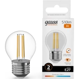 Филаментная лампочка Gauss Filament Elementary 2700K (8 Вт, E27) 1 шт. (52218)