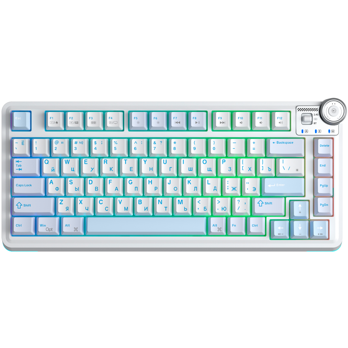 Клавиатура AULA AU75 Light Blue/White
