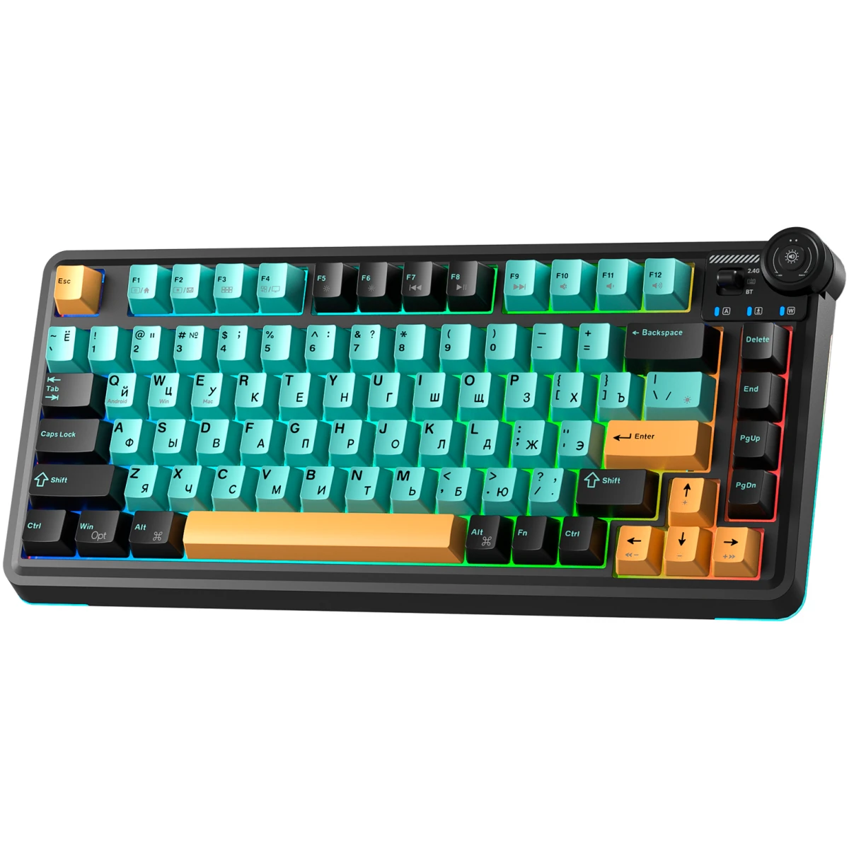 Клавиатура AULA AU75 Black/Green/Orange - фото 2