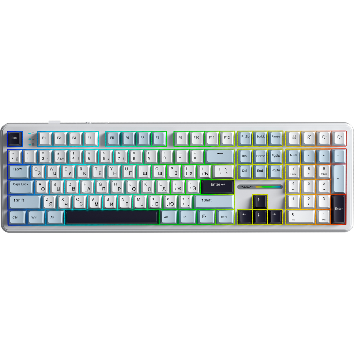 Клавиатура AULA F108 Light Blue/White/Black