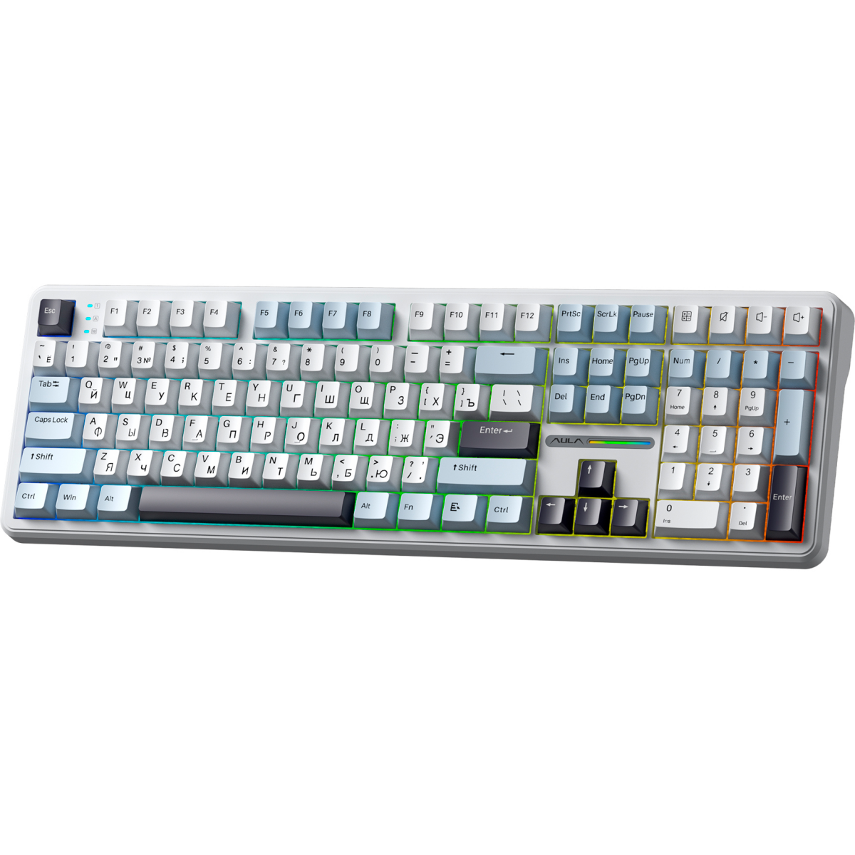 Клавиатура AULA F108 Light Blue/White/Black - фото 2