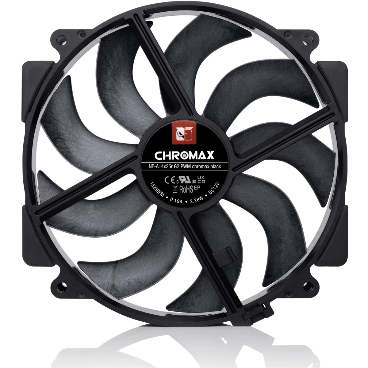 Вентилятор для корпуса Noctua NF-A14x25r G2 PWM chromax.black - фото 3