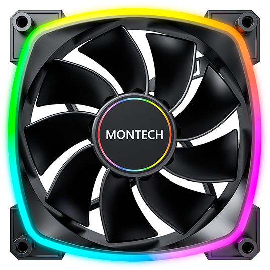 Вентилятор для корпуса MONTECH RX120 PWM BLACK (3 шт.) - RX120B3P - фото 2