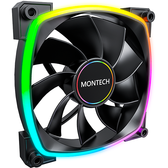 Вентилятор для корпуса MONTECH RX120 PWM BLACK (3 шт.) - RX120B3P - фото 3
