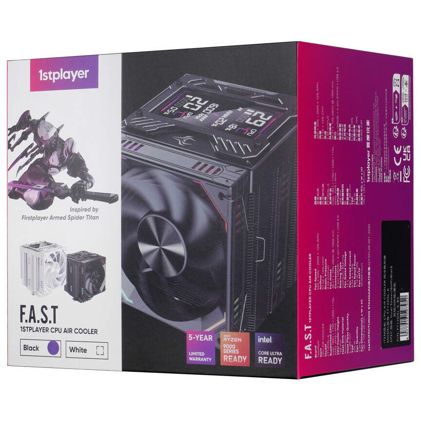 Кулер 1STPLAYER F.A.S.T. FT12DSL-6 Black - FT12DSL-6-BK - фото 10