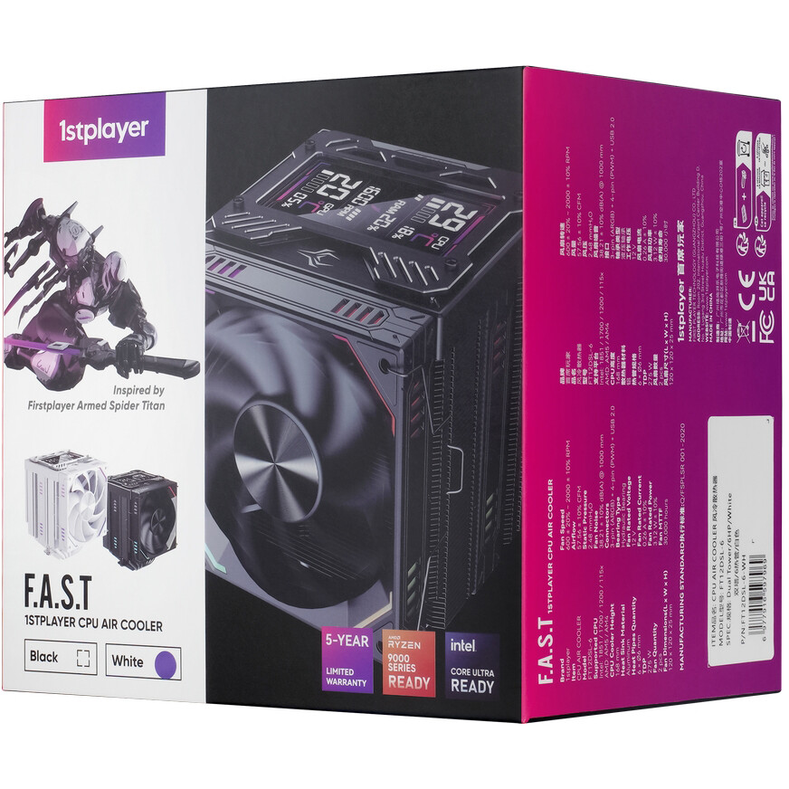 Кулер 1STPLAYER F.A.S.T. FT12DSL-6 White - FT12DSL-6-WH - фото 6