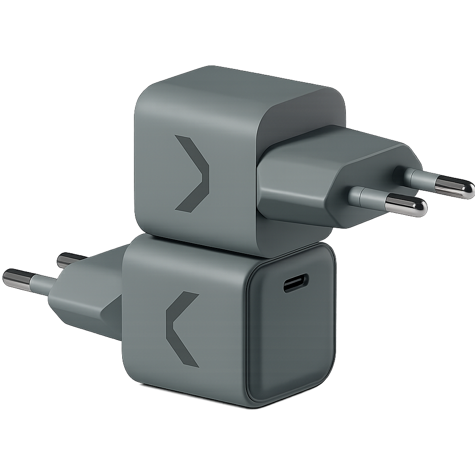 Сетевое зарядное устройство COMMO Core 20 Grey/Green - CM-WCH-20-2C-CGR-2