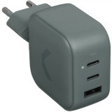 Сетевое зарядное устройство COMMO 65W Multi Charger Dual Grey/Green (TC-Y65-NCQ-3CAG-2	)