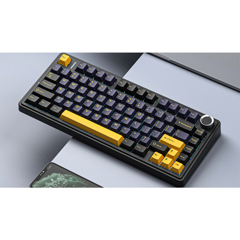 Клавиатура AULA F75 Black/Dark Blue/Orange (Green Switches) - фото 3