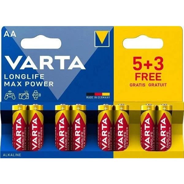 Батарейка Varta Long Life Max Power (AAA, 8 шт.) - 04703101428