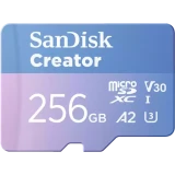 Карта памяти 256GB MicroSD SanDisk Creator + SD адаптер (SDSQXAV-256G-GN6MS)