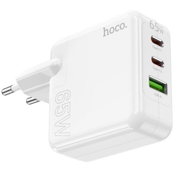 Сетевое зарядное устройство HOCO C115A Header White - 6931474798312 - фото 3
