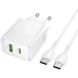 Сетевое зарядное устройство HOCO CS112A Lounge White + Type-C Cable (6942007680417)