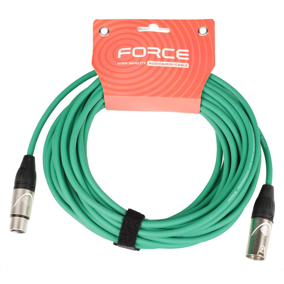 Кабель микрофонный XLR (M) - XLR (F), 10м, FORCE FMC-05 Green - FMC-05/10 GR
