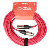 Кабель микрофонный XLR (M) - XLR (F), 10м, FORCE FMC-05 Red (FMC-05/10 RD)