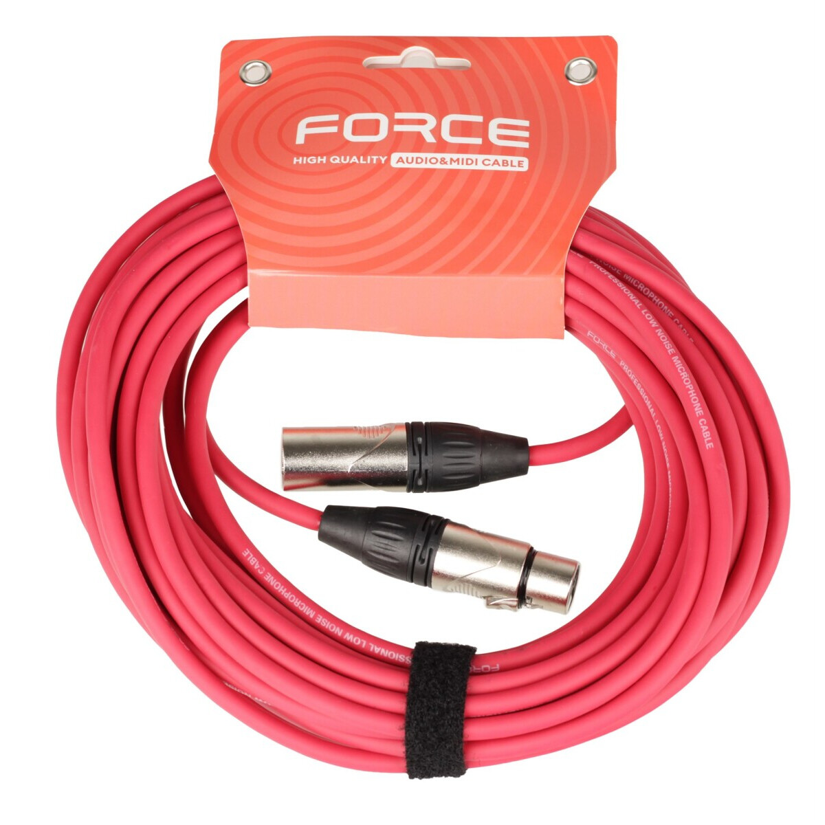 Кабель микрофонный XLR (M) - XLR (F), 10м, FORCE FMC-05 Red - FMC-05/10 RD