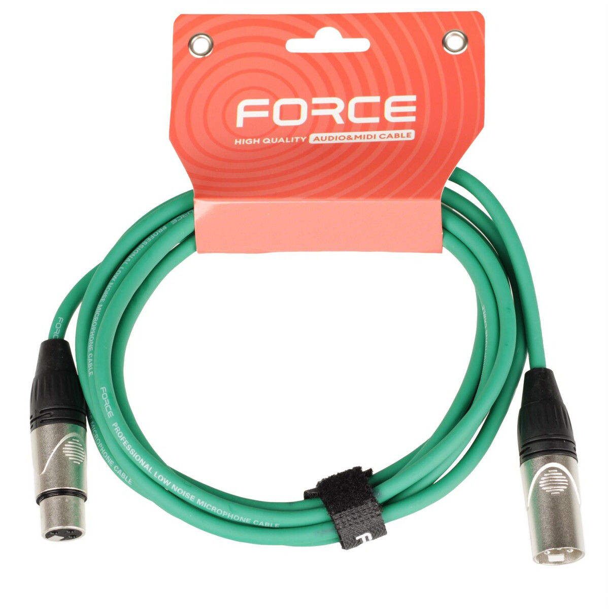 Кабель микрофонный XLR (M) - XLR (F), 3м, FORCE FMC-05 Green - FMC-05/3 GR