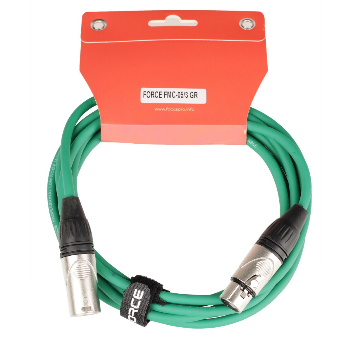 Кабель микрофонный XLR (M) - XLR (F), 3м, FORCE FMC-05 Green - FMC-05/3 GR - фото 2
