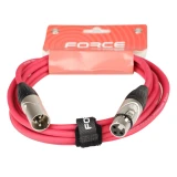Кабель микрофонный XLR (M) - XLR (F), 3м, FORCE FMC-05 Red (FMC-05/3 RD)