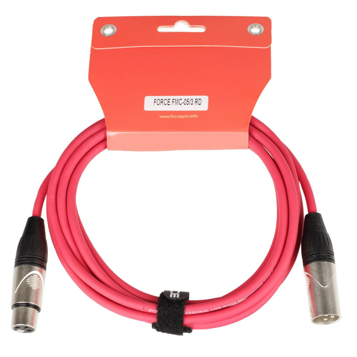 Кабель микрофонный XLR (M) - XLR (F), 3м, FORCE FMC-05 Red - FMC-05/3 RD - фото 3
