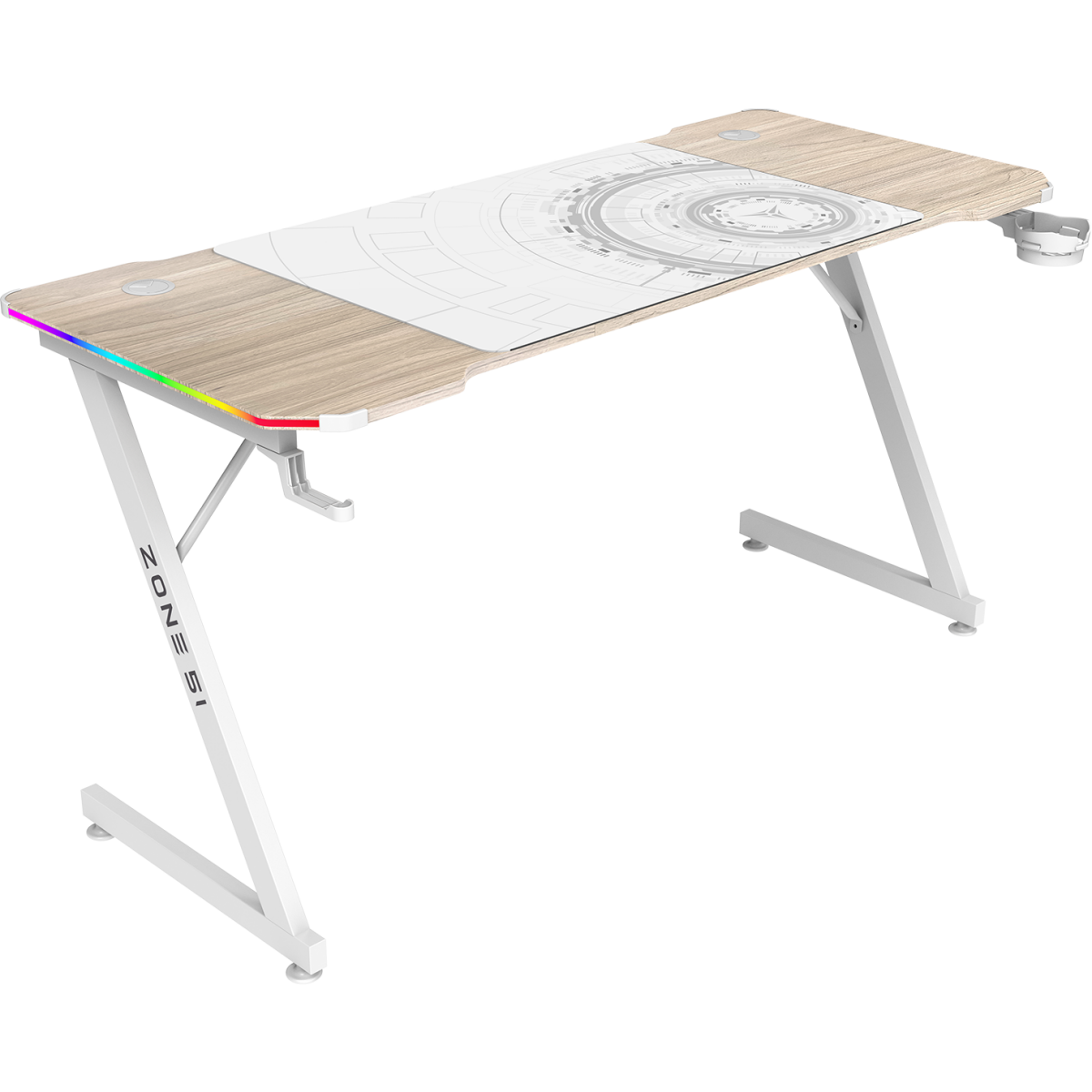 Игровой стол ZONE 51 TRINE 140 RGB Wood/White - Z51-T4R-WD