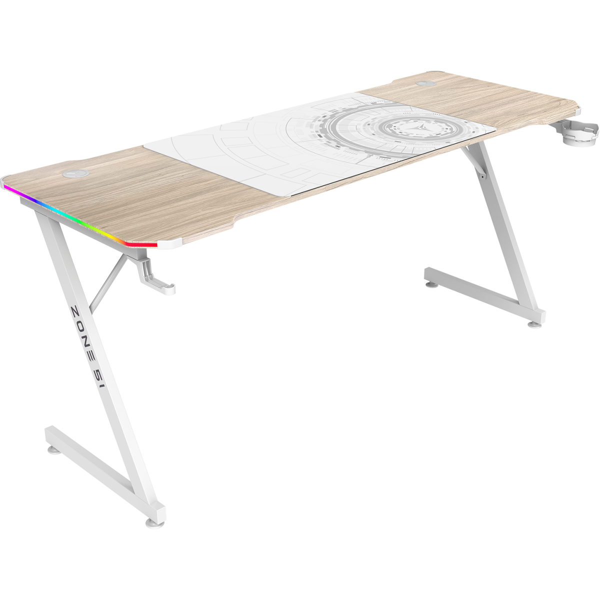 Игровой стол ZONE 51 TRINE 160 RGB Wood/White - Z51-T6R-WD