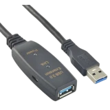 Кабель удлинительный USB A (M) - USB A (F), 15м, KS-IS KS-776-15
