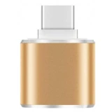 Переходник USB A (F) - USB Type-C (M), KS-IS KS-388 Gold