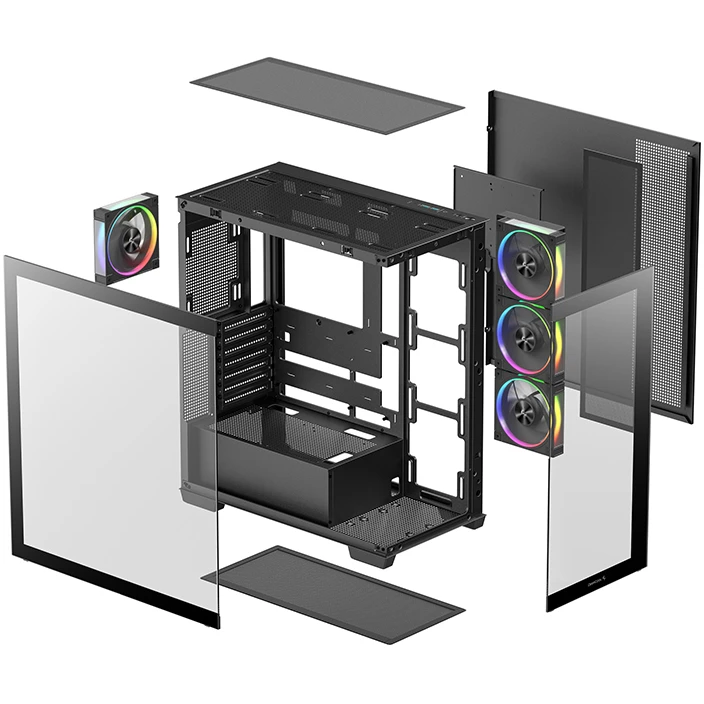 ..... Корпус DeepCool CG580 4F V2 Black (1037) скол на стекле лицевой панели - R-CG580-BKADA4-G-2 - фото 10