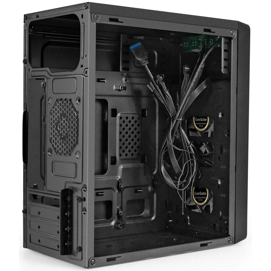 ..... Корпус ExeGate mEVO-7803 Black (6422), из ремонта, вмятина на боковой крышке - EX296979RUS - фото 3