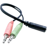 Разветвитель 3.5 Jack (F) - 2x 3.5 Jack (M), 0.22м, KS-IS KS-828