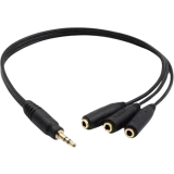 Разветвитель 3.5 Jack (M) - 3x 3.5 Jack (F), 0.22м, KS-IS KS-828A