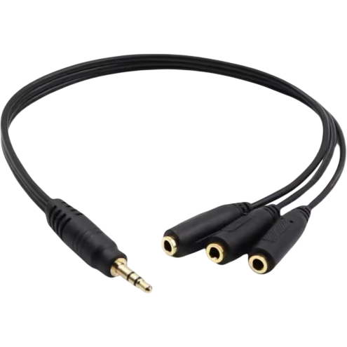 Разветвитель 3.5 Jack (M) - 3x 3.5 Jack (F), 0.22м, KS-IS KS-828A