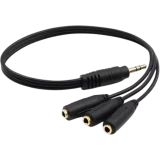 Разветвитель 3.5 Jack (M) - 3x 3.5 Jack (F), 0.22м, KS-IS KS-828A