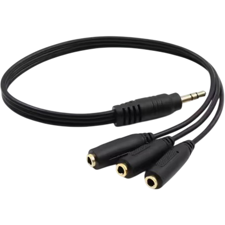 Разветвитель 3.5 Jack (M) - 3x 3.5 Jack (F), 0.22м, KS-IS KS-828A - фото 2