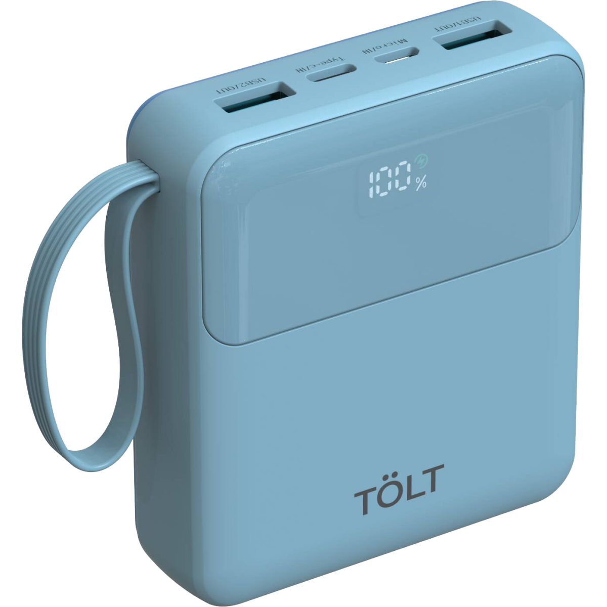 Внешний аккумулятор TOLT LT-LI10S Light Blue - фото 2