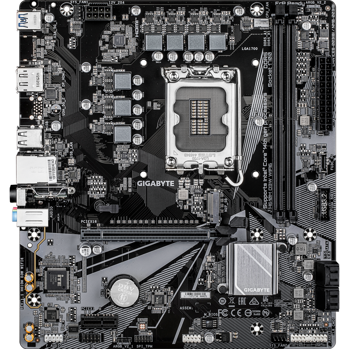 Материнская плата Gigabyte H610M D3W WIFI6