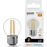 Филаментная лампочка Gauss Filament Elementary 2700K (10 Вт, E27) (52210)
