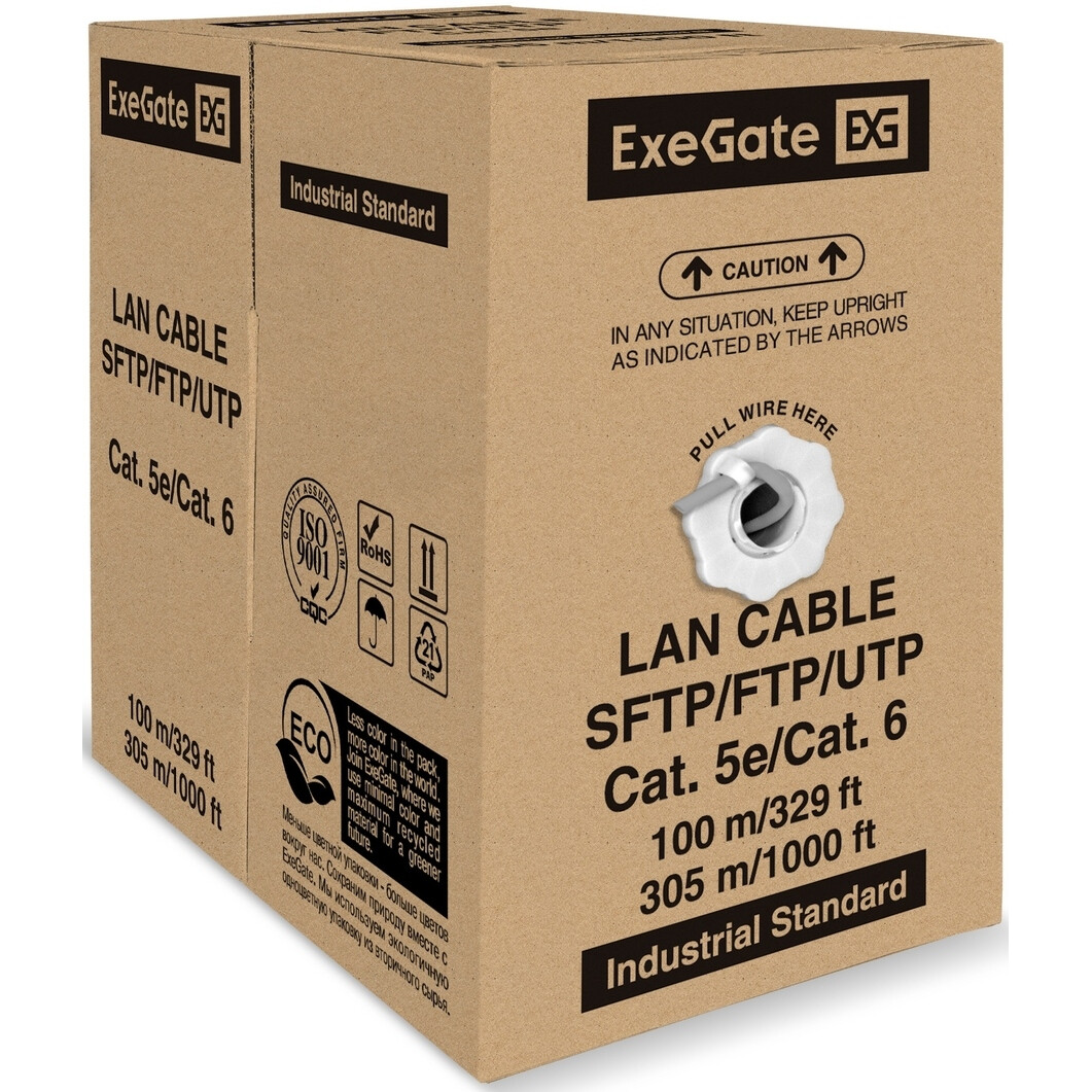 Бухта ExeGate UTP4-C5e-CCA-S25-IN-LSZH-GR-305 (EX300626RUS), 305м - фото 2