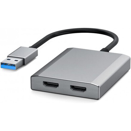 Переходник USB A (M) - 2x HDMI (F), KS-IS KS-821