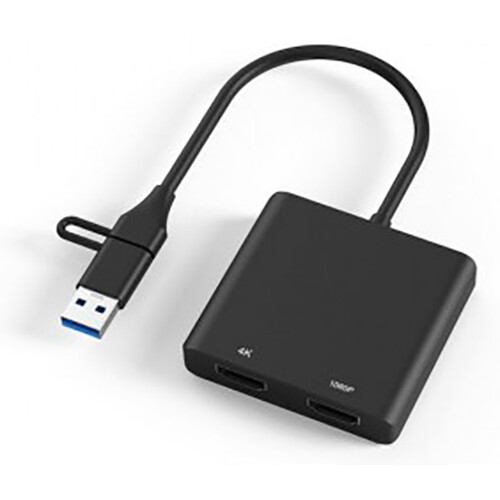 Переходник USB A (M)/USB Type-C  (M) - 2x HDMI (F), KS-IS KS-821L1