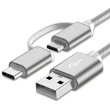 Кабель USB - microUSB/USB Type-C, 1м, KS-IS KS-349S