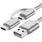 Кабель USB - microUSB/USB Type-C, 1м, KS-IS KS-349S