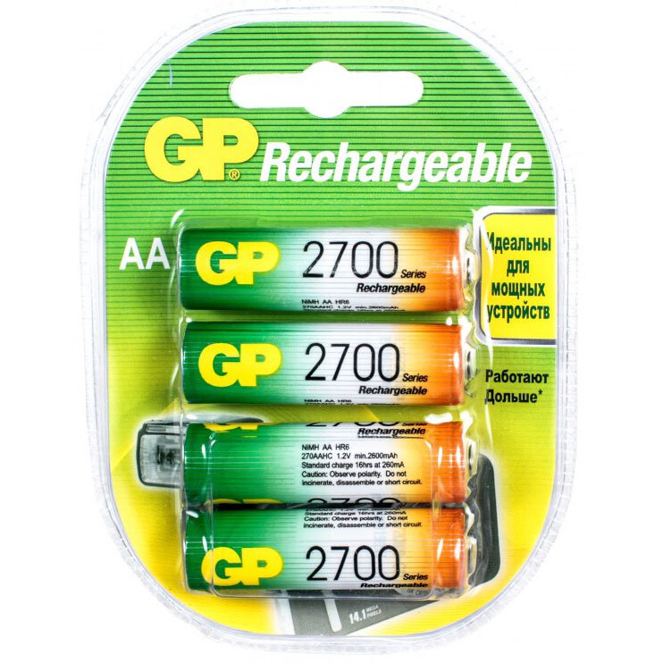 Аккумулятор GP (AA, 2700mAh, 4 шт.)