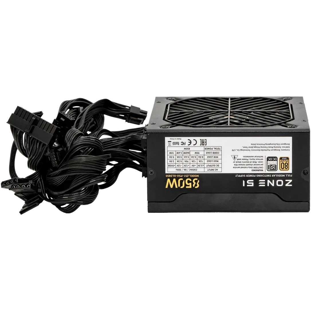 Блок питания 850W ZONE 51 Apex 80 Plus Gold Black - Z51-PSU-GLD850 - фото 8