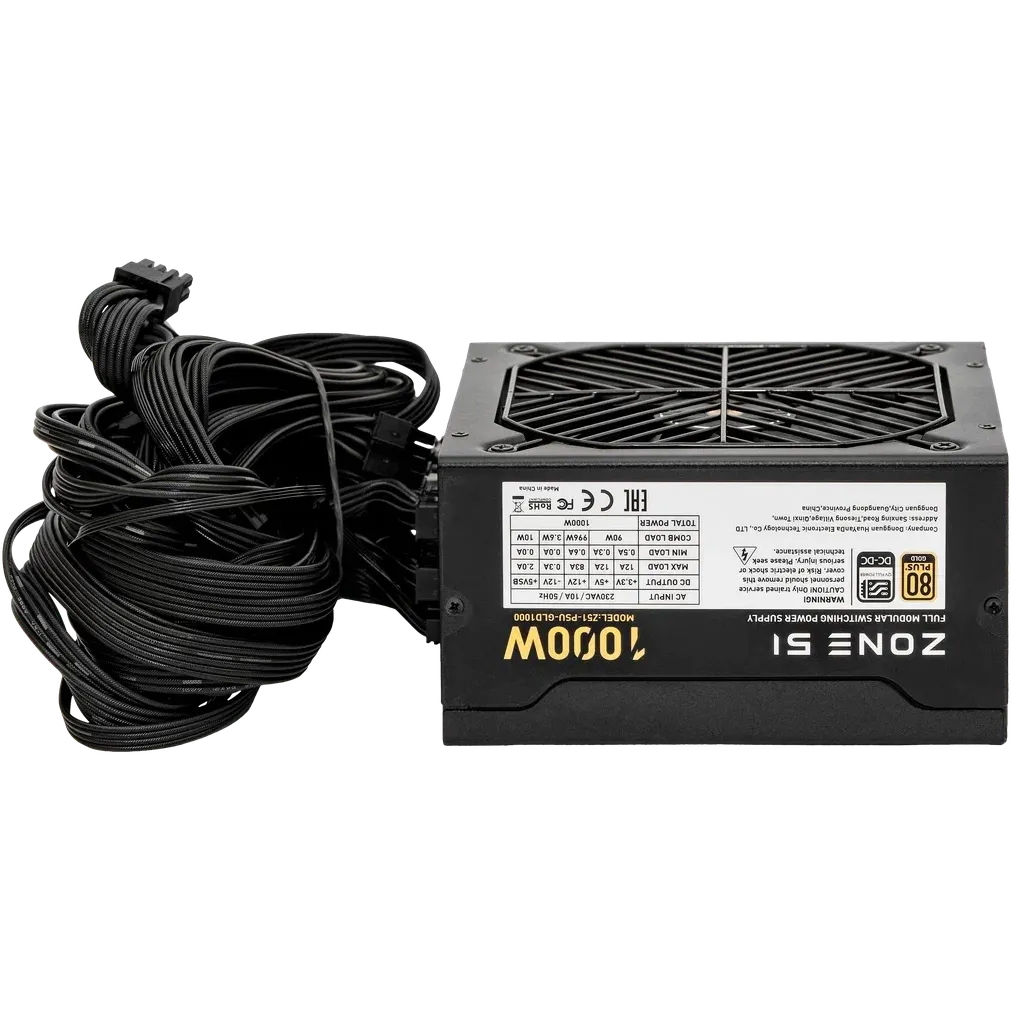 Блок питания 1000W ZONE 51 Apex 80 Plus Gold Black - Z51-PSU-GLD1000 - фото 8