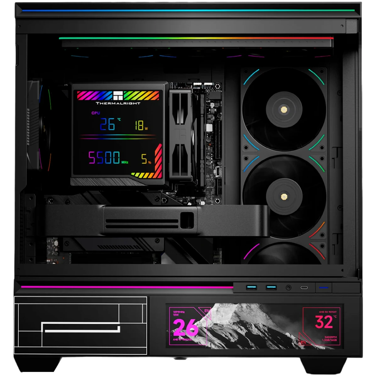 ..... Кулер Thermalright Peerless Assassin 140 Digital Black Б/У - PA140-DG-BL - фото 2